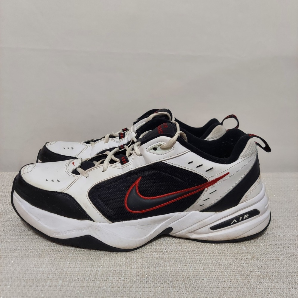 Men's Nike Air Monarch IV  White Black Red  Shoes Size 14 - Missing‎ Insoles